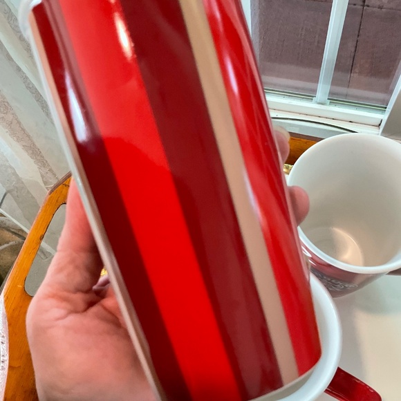Starbucks Holiday Porcelain Coffee Mugs (2) & Porcelain Holiday Travel Mug (1) - Picture 3 of 11